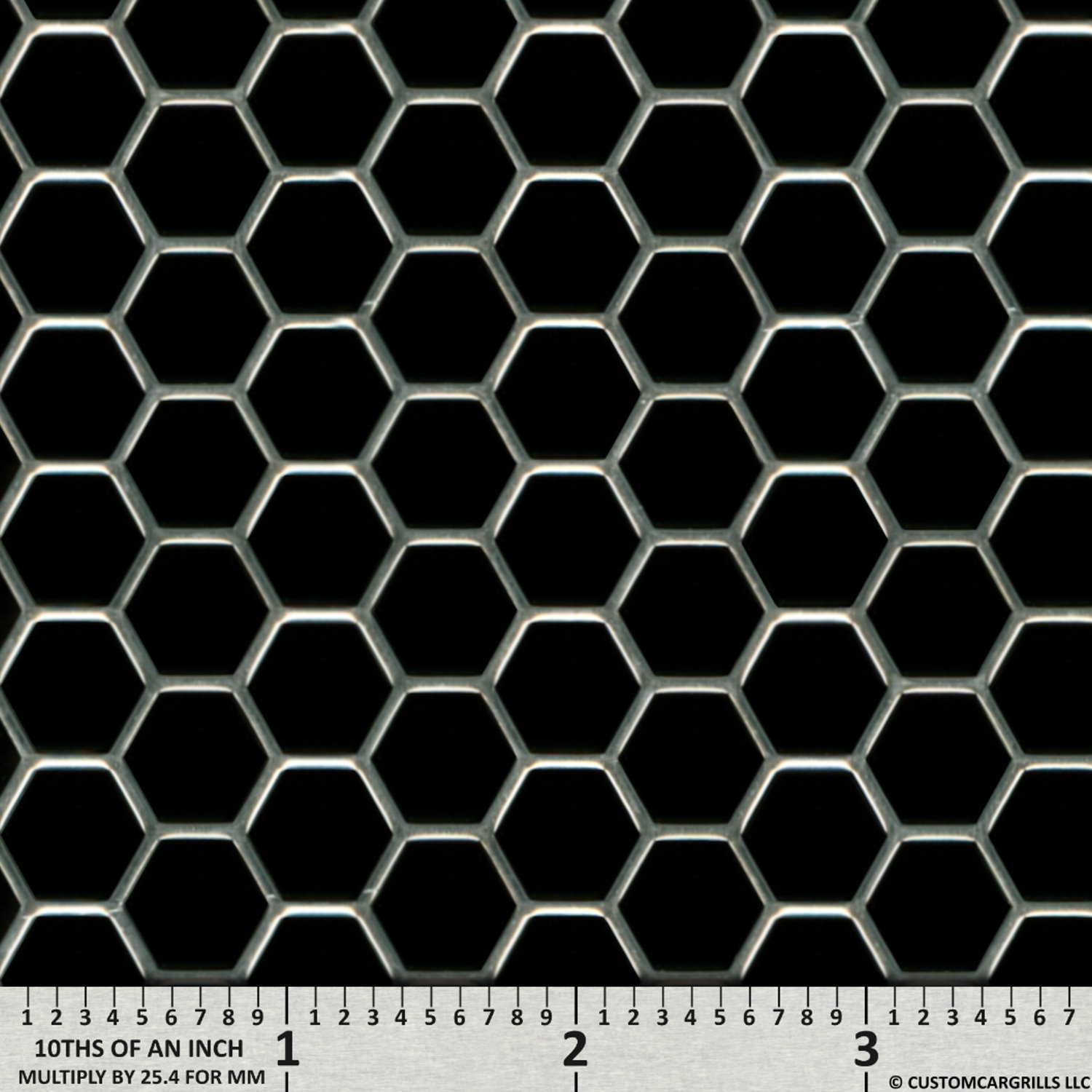 24in. x 60in. Perforated Hexagon XXL Grill Mesh Sheet - Silver